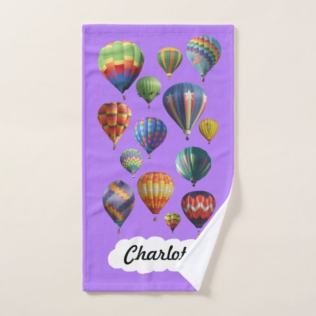 Des ballons à air chaud sur une petite serviette m (Serviette à main)