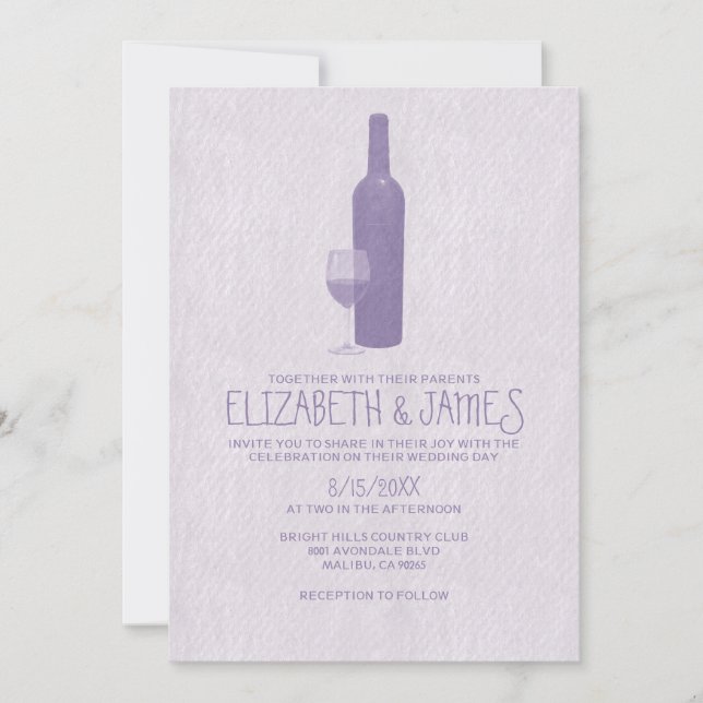 Des bouteilles de vin officielles Invitations de m (Devant)