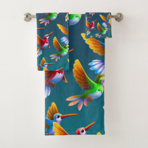 Des colibris colorés en vol