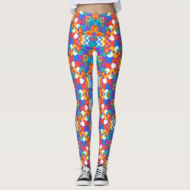 Des collants aux couleurs vives présentent un moti (Devant)