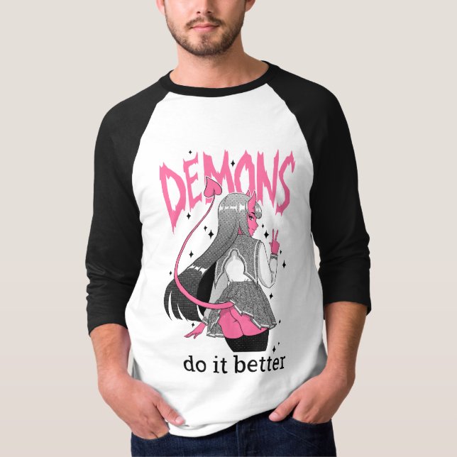 des démons il améliorent le long T-shirt de (Devant)