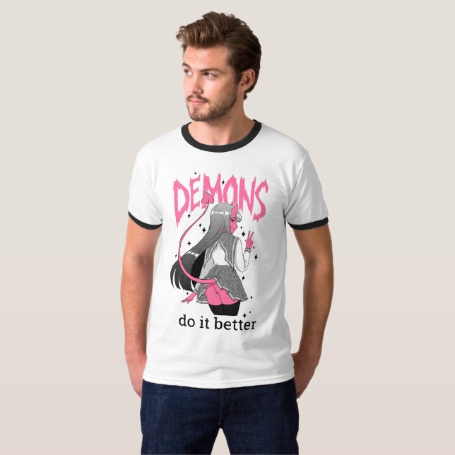 des démons il améliorent le T-shirt léger de (Devant entier)