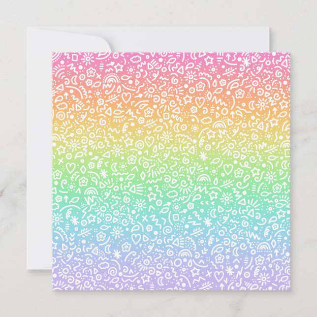 Des Doodles ! Carte Rainbow Flat (Devant)