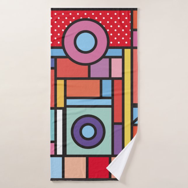 Des éléments géométriques tendance memphis design. (Serviette de bain)