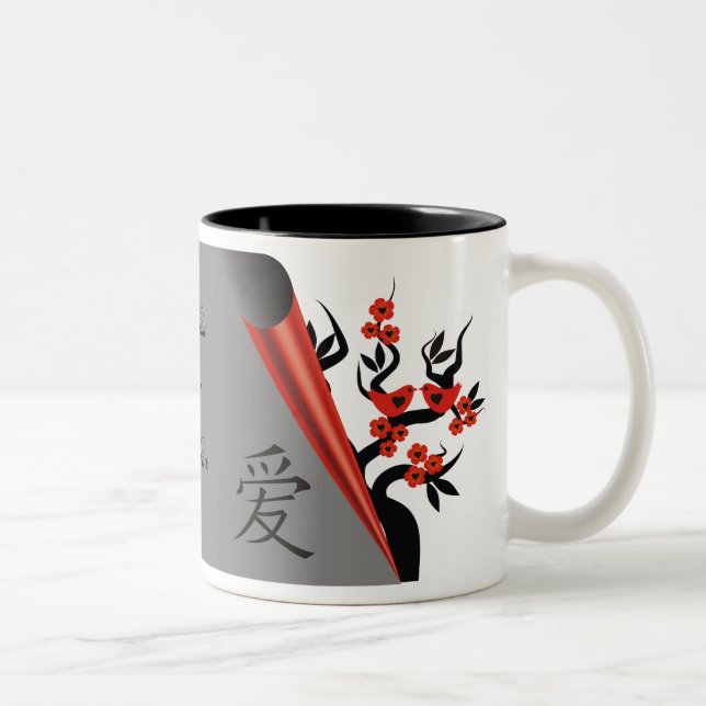 Des Inséparables Rouges Sur Des Mugs De Sakura Tre (Droit)