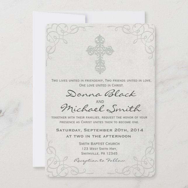 Des invitations de mariage inter-religieux précise (Devant)