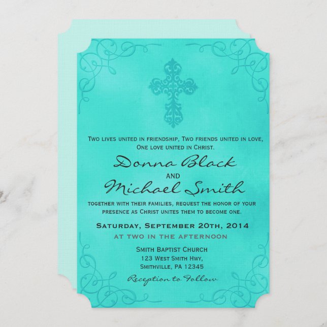 Des invitations de mariage inter-religieux précise (Devant / Derrière)