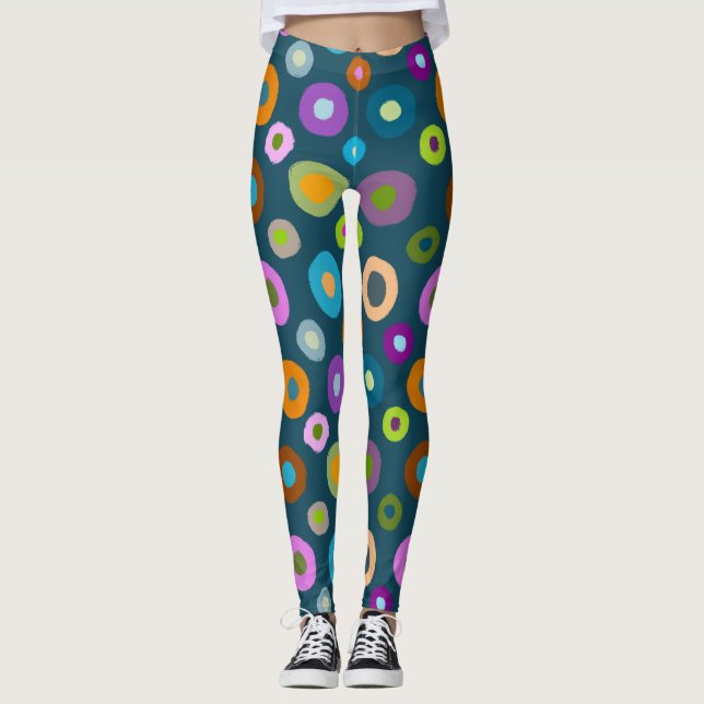 Des leggings amusants partout sur des points color (Devant)