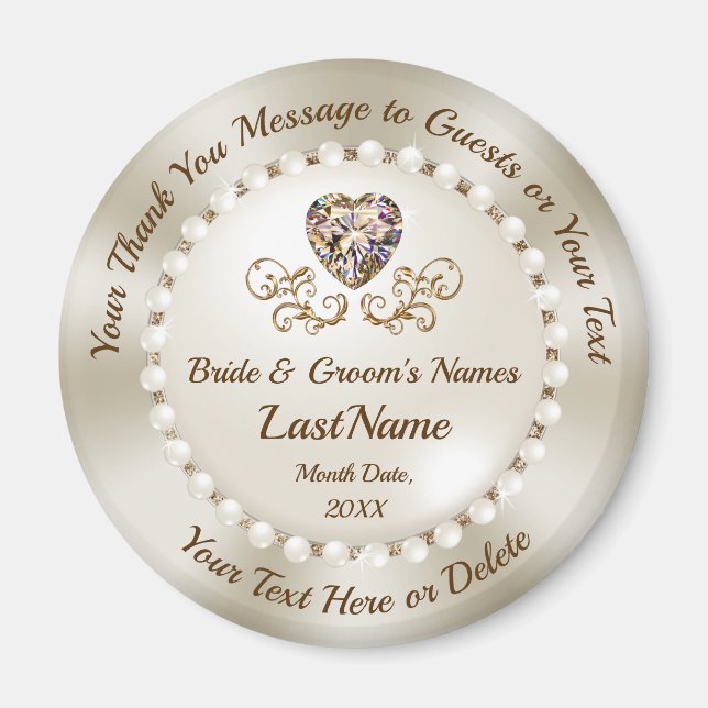 Des Magnets de Merci Mariage, personnalisés et bon (Devant)