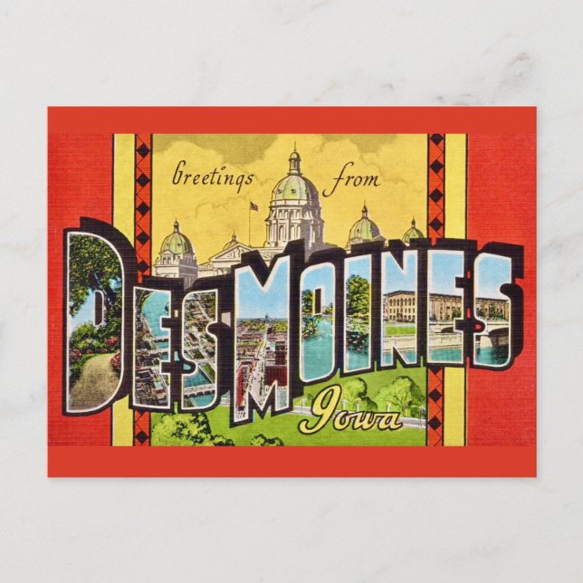 Des Moines Iowa Carte Postale Ancienne (Devant)