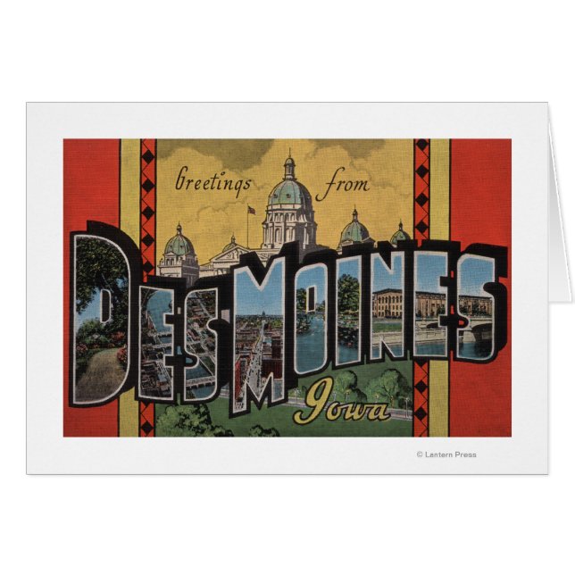 Des Moines, Iowa - Scènes de grandes lettres (Devant horizontal)