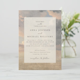 Des Nuages Calmes. Art. Vintage Mariage Invitation