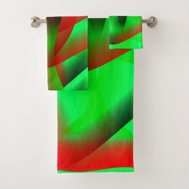 Des ondulations vert citron et rouge clair, avec d (En situation)
