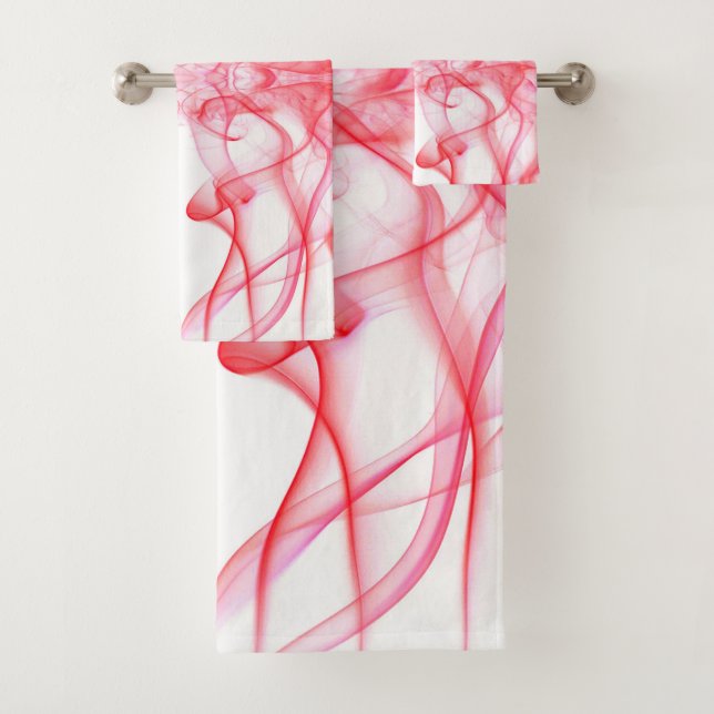 Des panaches de fumée rouge sur blanc (En situation)