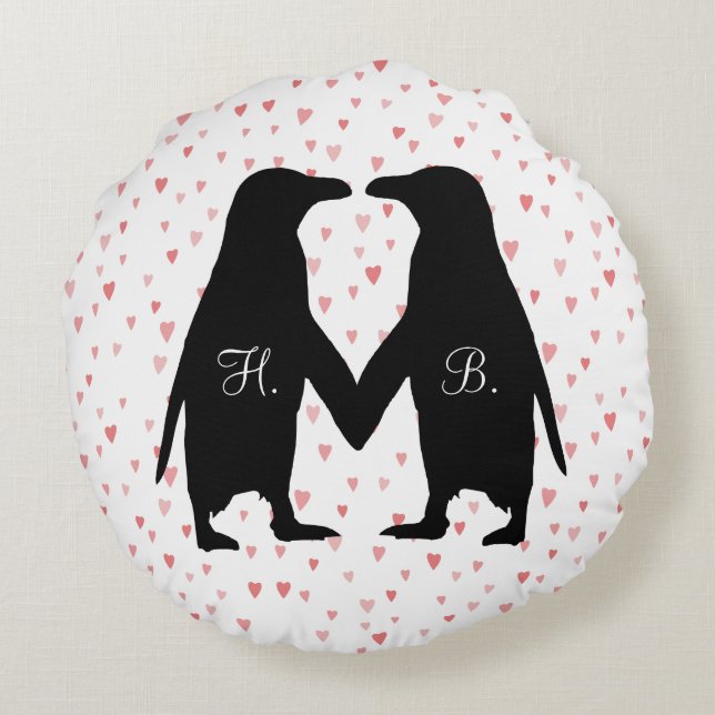Des pingouins dans le coussin d'amour - ajoutez (Dos)
