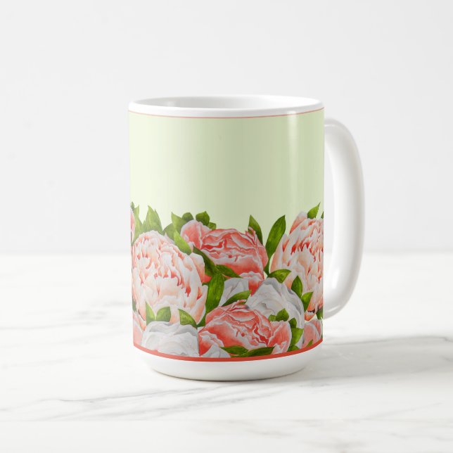 Des pivoines assortées sur une Mug classique (Devant droit)