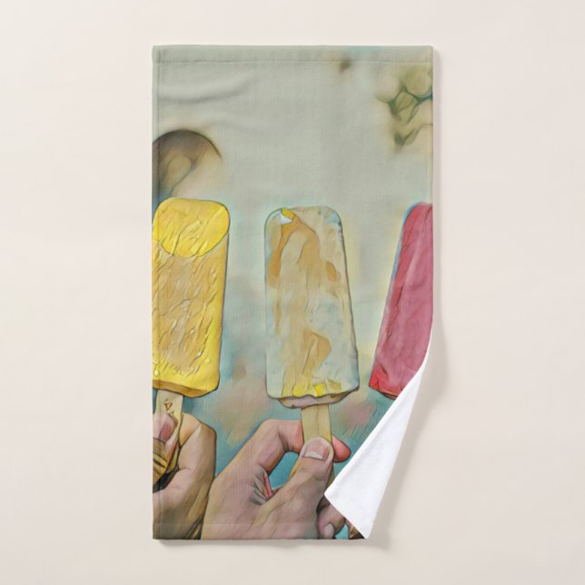 Des popsicles de crème glacée colorée (Serviette à main)