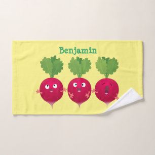 Des radis mignons chantant des légumes de dessin a