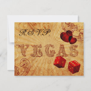 dés rouges Vintage Vegas mariage rsvp