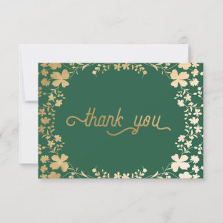 Des Shamrocks d'or, des cartes de remerciements ir