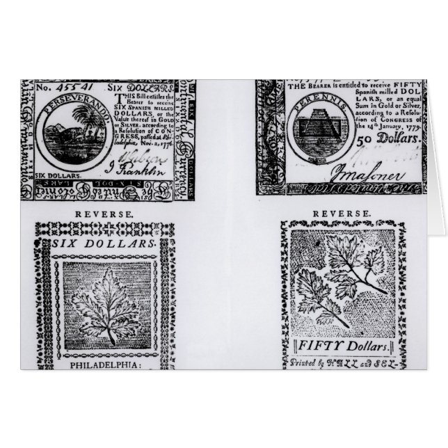 Des six billets d'un dollar colonial (Devant horizontal)