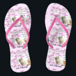 Des tongs de lune de miel rose et blanche mariés<br><div class="desc">L'Mariage d'une mariée vient de se marier,  une lune de miel rose et blanche. Ajouter le nom de la mariée et de l'époux ou la date du mariage.</div>