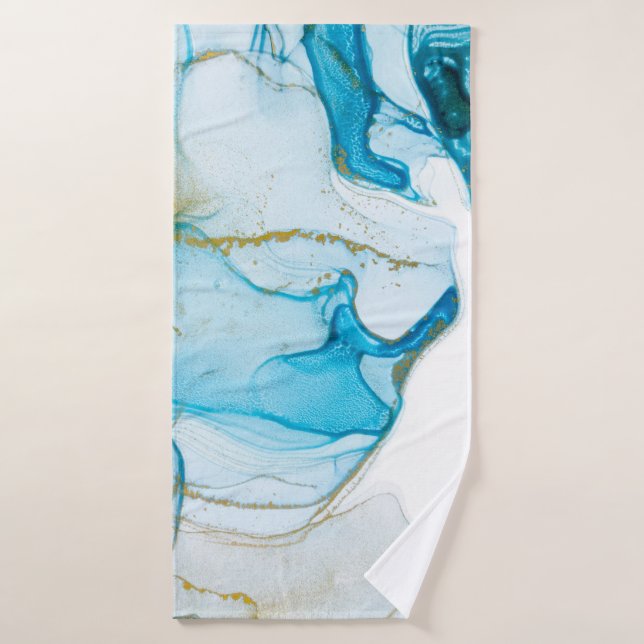 Des vagues d'océan doré. Image abstraite et lumine (Serviette de bain)