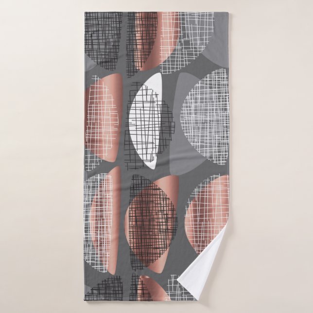 Des vibes du milieu du siècle moderne style motif  (Serviette de bain)