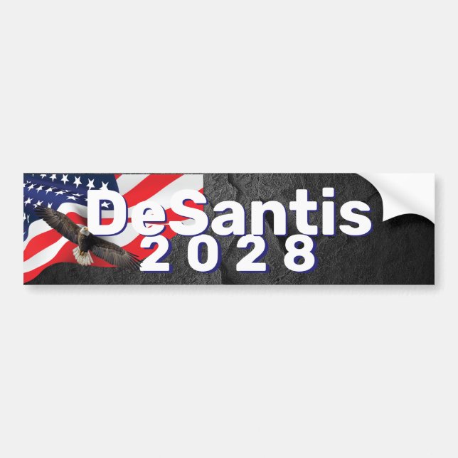 DeSantis 2028 Drapeau avec Sticker pare-chocs d'ai (Devant)
