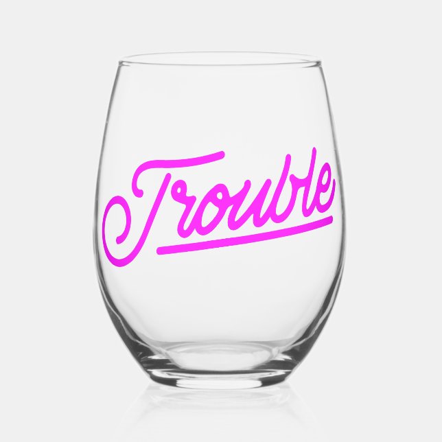 Désarroi | Verre à vin sans pied à tige script ros (Recto)