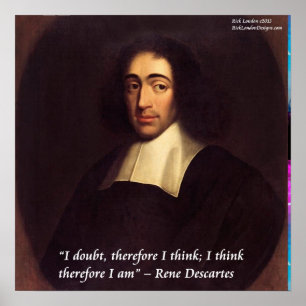 Descartes "I think therefore I am" Quote Poster