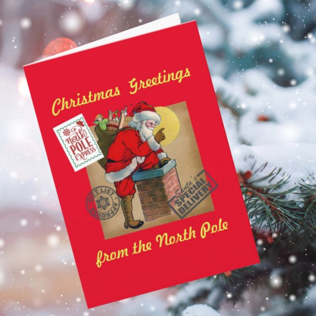 Descente de cheminée avec jouets carte pliée 5”X7” (Créateur téléchargé)