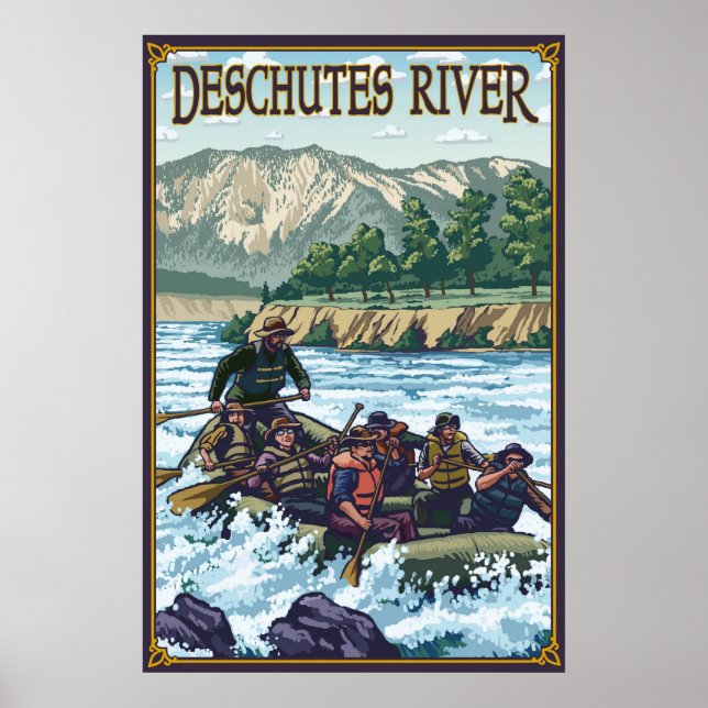 Deschutes River Rafting - Pente, OU affiche de voy (Devant)