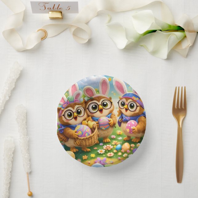 description de assiettes en papier pour fête de Pâ (Mariage)