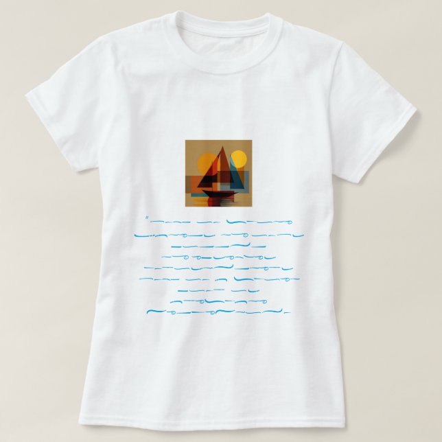 Description de T-Shirt Blanc Art Bateau Abstrait : (Design devant)