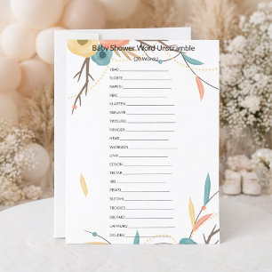 Désembrouillage de mots pour Baby Shower Bohème Ru