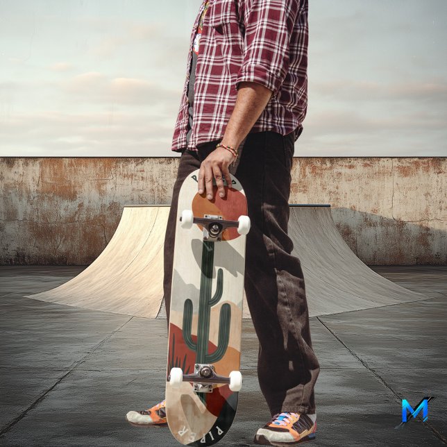 Desert Cactus Skateboard - Minimaliste Boho Natura (Créateur téléchargé)