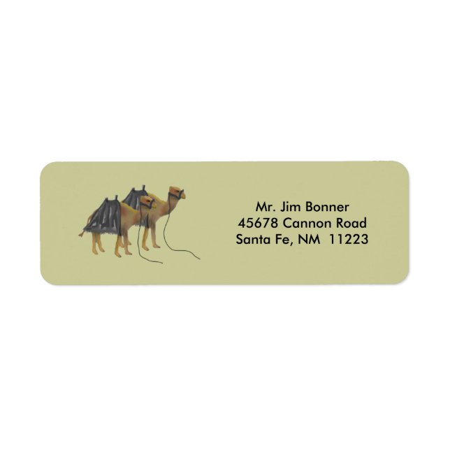 Désert Camels Retourner l'adresse Étiquettes (Devant)