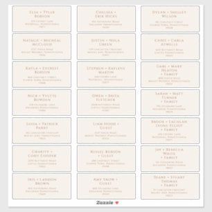 Désert de Boho   Mariage beige Étiquette de adress