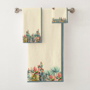 Desert Garden Succulents Cactus Agave Serviette de