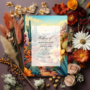 Desert Hues Floral Faire-part de mariage