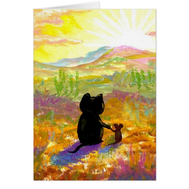 Désert mignon de chat et de souris peignant (Devant)
