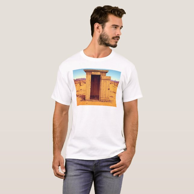 Desert Outhouse hommes blanc T-shirt (Devant entier)