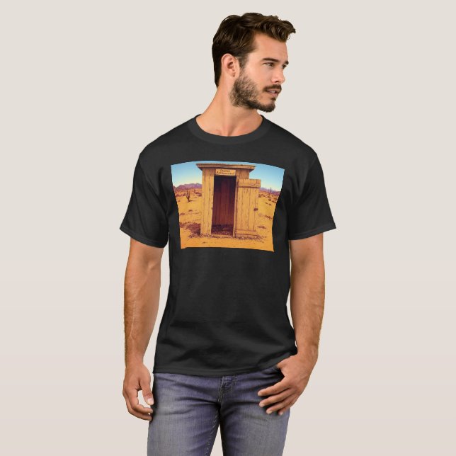 Desert Outhouse hommes noir T-shirt (Devant entier)
