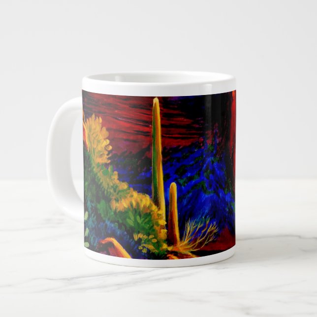 Desert Peint par Sunset Large Coffee Mug (Devant gauche)