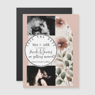 Desert Rose Rose & Vert Floral Enregistrer La Date