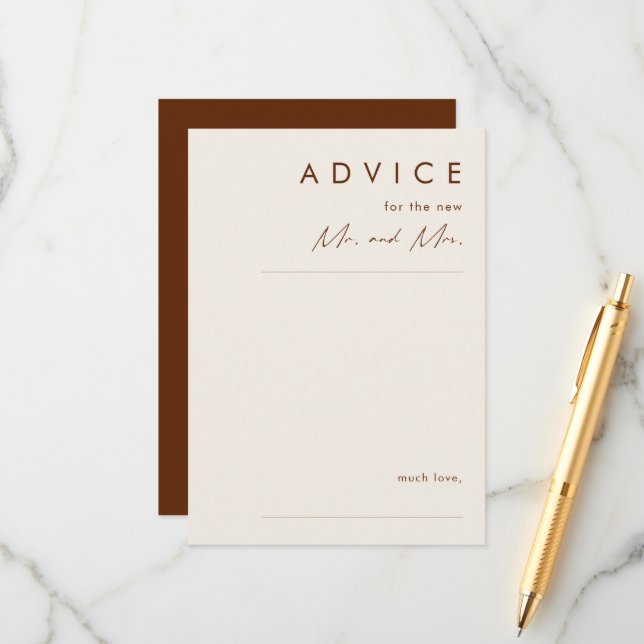 Désert simple | Carte de conseil Mariage de cannel (Devant/Arrière en situation)