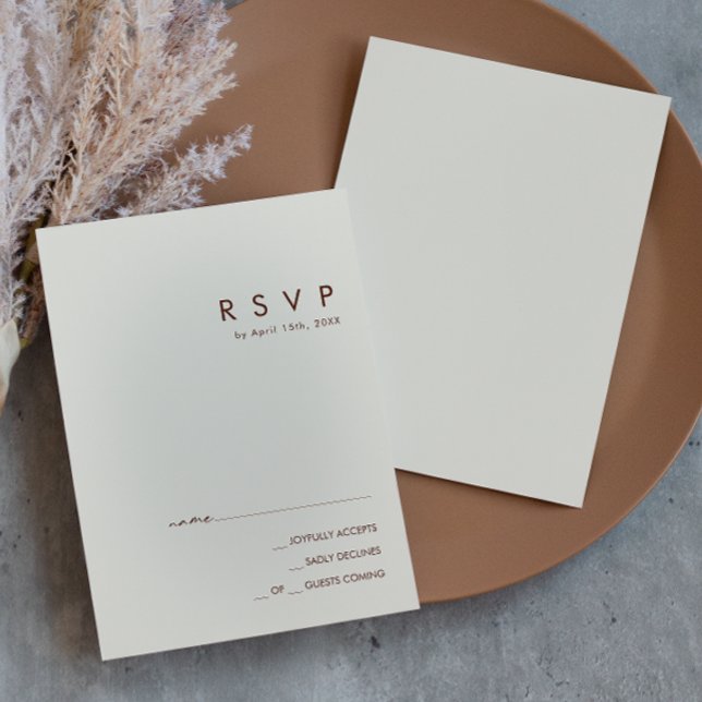 Désert simple | Carte RSVP blanche naturelle (Créateur téléchargé)