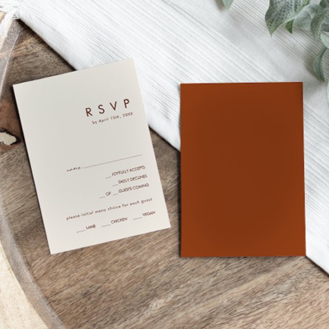 Désert simple | Carte RSVP Choix du menu en terre  (Créateur téléchargé)
