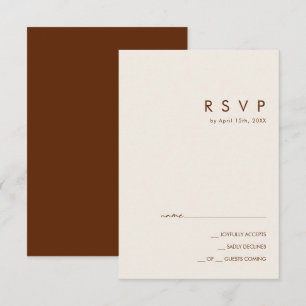 Désert simple   Carte RSVP Cinnamon foncé
